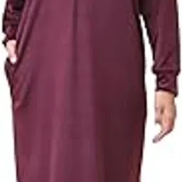 secret wish Solid Velvet Nighty Full Length/Full Sleeves/Side Pocket/Gown/Maxi/Warm/Soft Fabric/Zipper-picture-53