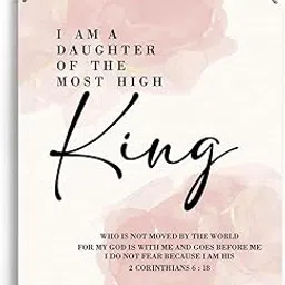 Daughter Wall Art Daughter Gifts I Am A Daughter Of The Most High King Nursery Decor Christian Religious Gifts for Women Her Girl Daughter Bible Verse Wall Art Wooden Hanging Sign 8 x 10 Inches-image-67