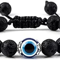 fashion frill Stylish Bracelet For Women Lava Stone Evil Eye Black Adjustable Bracelet For Men Women Girls Boys Love Gifts-picture-27