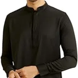 manyavar Men's Viscose Blend Self Design Short Kurta (1pc)-picture-24