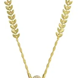 Designer 18 Inch Gold Plated Black Beads Chain Mangalsutra for Women-image-56