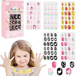 MAYCREATE® 120pcs Kids Press on Nails Children Acrylic Fake Nails, Lovely Press on French Fake Nails for Girls Kids Christmas Gift Nail Design Decoration-picture-36