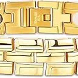 via mazzini Stainless Steel No-Tarnish No-Rusting Midas Valor Gold Plated Watch Style Bracelet for Men And Boys (Bracelet0436) 1 Pc-picture-19