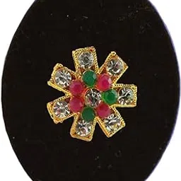 vidhya kangan Handmade Fancy Stone stud Work Saree pin Brooch for Women Jewellery Latest Stylish Crystal Unisex Floral Shape Brooch for Women/Girls (sku-bro2760)-picture-27