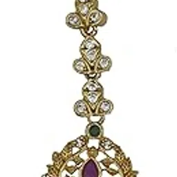 Maang Tikka for Women Beautiful American Diamond Studded MAT Plated Maang Tikka for Women and Girls.-picture-48