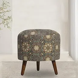 Globally Indian Round Puff (Azulejo Patchwork Shades of Brown)-picture-16