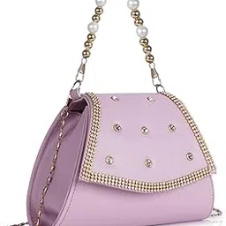 lancer Women Stylish Sling Bag with Pearl Handle & Diamond Studs – Elegant Crossbody Shoulder Handbag for Girls & Ladies | Party Clutch Purse for Wedding, Casual & Travel Use-picture-13