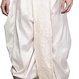 manyavar Men's Embroidered Art Silk Readymade Stiched Dhoti (1pc)-picture-26