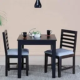 RSFURNITURE Solid Sheesham Wood 2 Seater Square Dining Table with 2 Cushioned Chairs for Home | Wooden Dinner Table Dining Room Sets for Restaurants | Warm Chestnut-picture-47