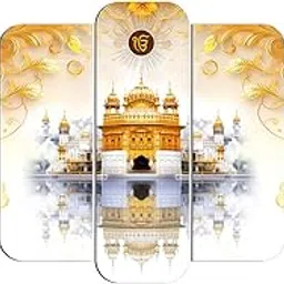 Casa Rica sikh guru golden temple painting photo frame wall hanging home decor for wall 18"x 30" Inch set of 5 Mdf (FGA 016) Laser Cut-image-85