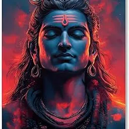 PICTURE CREATIONS Aesthetic Lord Shiva Poster - 12x18 Inches Mahadev Wall Sticker for Pooja Room, HD Quality Print on 300 GSM Unframed Mahadev Printed Wall Poster (Design 10)-picture-22