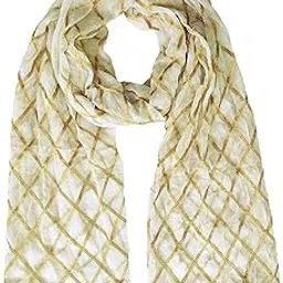 Women's Embroidered Checks Chiffon Dupatta for Womens & Girls With Jalar Lace-image-26