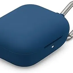Yellowinc Silicone Case Cover for Motorola Moto Buds Bass (2025) with Heavy Duty Carabiner (Navy Blue)-picture-35