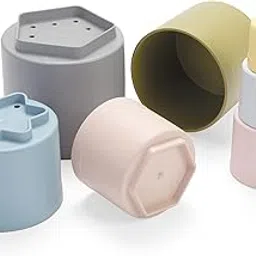 Dantoy XHP-6030 Organic Stacking Cups, Eco-Conscious Toys Made from Sugarcane, Made in Denmark, Black, 7 Pieces-picture-16