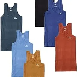 LUX PARKER Boy's Regular Fit Plain Vest | 100% Cotton| Skin Friendly | U- Neck | Lightweight | Pack of 6-image-88