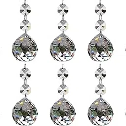 Glass Crystal Car Hanging 10 pc Sun Catcher Beautiful Super Sparkling K9 Crystal Hanging Car, Window, Balcony, Garden Decoration (Hanging 6) image 1