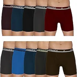 amul comfy Men's Plain Cotton Multicolour Trunk Pack of 10 (Assorted Colours May Vary)-picture-32