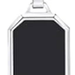pdy fashion Men's Stainless Steel Style Rectangular Black Glass Cut Plate Necklace Pendant Chain | Stainless Steel Black Silver Locket Pendant Necklace Chain For Men Boys-picture-41