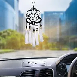 McMus Car Hanging Acrylic Dream Catcher for All Cars with Cotton Thread Home Decor and for Gift (Pack of 1) (Ganesh Ji)-image-88