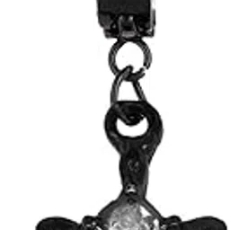 sullery Cross Jesus Christ God Hangging Piercing Surgical Black Stainless Steel Hoop Earring-picture-35