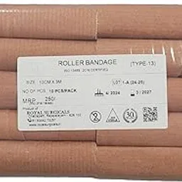 Royal Surgicals Absorbent Roller Bandage - Type 13 (10cm x 3m) - 100% Cotton, Non-Sterile Dressing Material for Cleaning, Wound Care, and First Aid Kits-picture-21