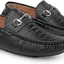 Men's Casual Driving and Loafers Black Shoes-image-0
