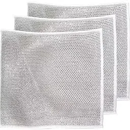 FlairFinds Microfiber Non-Scratch Wire Dishcloth&Gaps Cleaning Brush,Multipurpose Wire Dishwashing Rags for Wet&Dry,Easy Rinsing,Reusable,Wire Cleaning Cloth for Kitchen,Sinks,Pots,Pans (Pack-3)-picture-36
