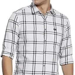 the indian garage co Men Cotton Regular Fit Checkered Full Sleeves Cutaway Collar Casual Shirt-picture-23
