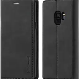 J.DL Galaxy S9 Notebook Style Smartphone Case (Galaxy S9 / SC-02K / SCV38 / 5.8 inch Compatible), Stylish, Card Slots, Landscape Stand Feature, Premium PU Synthetic Leather, Convenient Magnetic Type, Impact Resistant, Popular, Black-picture-23