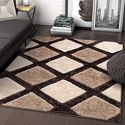 SAKEENA RUGS Shaggy Carpet | Size 3 x 5 Feet (Color - Multi) | Super Soft Handmade Microfiber Rug for Home Decor | 2-Inch Thick Fluffy Floor Mat for Bedroom, Living Room, or Kids Room-picture-15