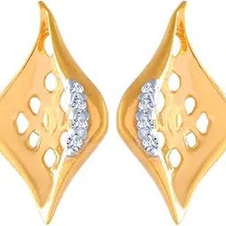p.c. chandra jewellers 14k (585) Yellow Gold and American Diamond Stud Earrings for Women-picture-23