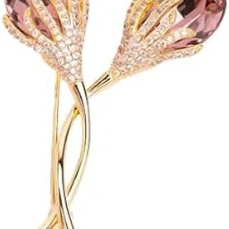 Purple Jeweled Flower Brooch Pin | 18k Gold Plated | Trendy, Lightweight & Comfortable | Stylish & Tarnish-Resistant | Qty : 1pc-image-80