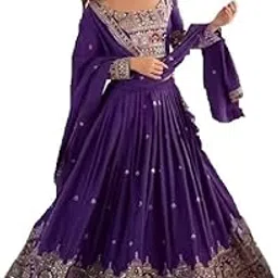 tilki Woman's semistiched lengha choli with beautiful design Embordery Work-picture-50