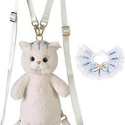 calandis CALANDIS™ Stuffed Cat Doll Backpack Daypack for Anniversary Birthday Gift Street Party Blue Lace-picture-36