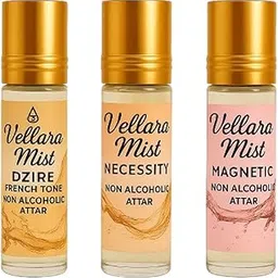 Vellara Mist Non-Alcoholic Roll-On French Attar Perfume For Men & Woman (6 ML* 3) 18 ML | Attar Combo Pack of 3 for Men & Women | Long Lasting & Refreshing 3 Attar Perfume Fragrances Nessity,Magnetic,DZIRE| 100% Natural & Alcohol Free Roll On | Natural & Premium Fragrance-picture-19