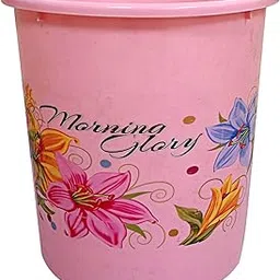 Kuber Industries Flower Print Plastic Garbage Waste Dustbin/Recycling Bin for Home, Office, Factory, 7 Liters (Pink)-KUBMART10882-image-76