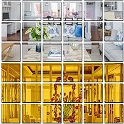 Wall1ders Combo Squares 30 Silver 30 Golden Mirror Stickers for Wall, mirror stickers for wall, acrylic mirror wall decor sticker, wall mirror stickers, Acrylic Stickers, Wall Stickers for Hall Room, Bed Room, Kitchen., Acrylic Wall Stickers, Wall Stickers for Hall Room, Home & Offices (Each Piece Size 10 cm)-picture-31