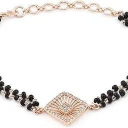 zaveri pearls Rose Gold Contemporary Cubic Zirconia Mangalsutra Bracelet For Women-ZPFK12638-picture-36