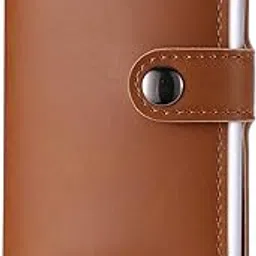 hiker Card Holder Leather Wallet with RFID Blocking Aluminum Automatic Pop Up Metal Case (Tan)-picture-57