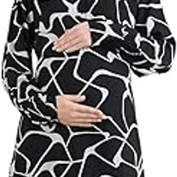 Women's Rayon Maternity Dresses | Pregnancy Feeding Nursing Dress with 14 inch Zip on Both Sides-image-49