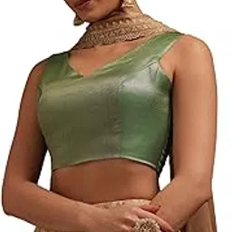soch Women's Tussar Chevrons Sleeveless Regular Fit Blouse (Pack of 2)-picture-29