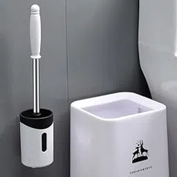 Magic Sticker Self Adhesive Wall Mounted Toilet Brush for Cleaning with Holder Deep Cleaning Toilet Bowl Brush Set for Bathroom Soft Bristle Toilet Cleaning Brush with Strong Handle-image-43