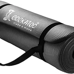 Cockatoo 15mm Thick NBR Yoga Mat For Home and Gym Workout| Anti Slip Yoga Mat For Men & Women| Yoga Mat with Carrying Strap, Black-picture-24