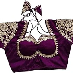 bong butiq Bichitra Designer Silk Blouse with Gold Embroidery, Traditional Indian Wear-picture-27