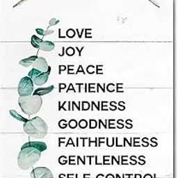 Galatians 5:22-23 Decor Sign, Love, Joy, Peace Decor Sign, Hanging Printed Wall Plaque Wood Signs, Bible Verse Inspirational Wall Decor, Fruit of the Spirit Sign, Scripture Wall Decor 10X7.8inch-picture-10