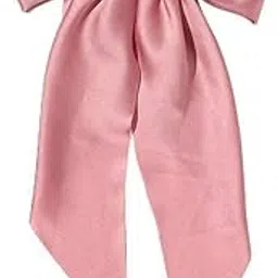 Ginoya brothers Silky Satin Hair Barrettes Clip for Women Large Bow Hair Slides Metal Clips Soft Plain Color Bow knot Hairpin Holding Hair Accessories. (BABY PINK)-picture-54