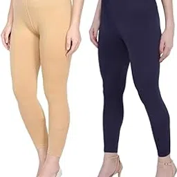 Women's Girl 4Way Stretchable Ankle Length Regular Leggings Pants for Women Combo Pack of 2-image-0