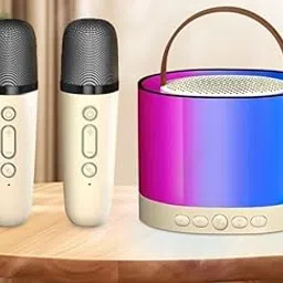 NAVIITA K52 Wireless Karaoke Speaker with Dual Microphones, Bluetooth Portable Speaker, RGB Lights, TF Card Support, USB Type-C Charging, 5W Sound Output for Family Parties and Get-Togethers (White)-image-88