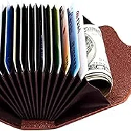 stealodeal Exclusive Brown Leather Wallet 15 Slot Card Holder for Men & Women-picture-54