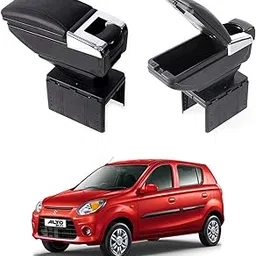 Oshotto PU Leather AR-01 Car Armrest Console Box Compatible with Maruti Suzuki Alto 800 - Black-picture-24